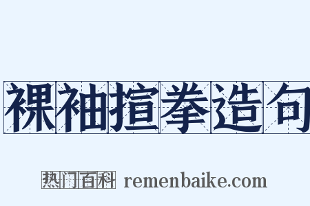 裸袖揎拳造句是什么意思的图片